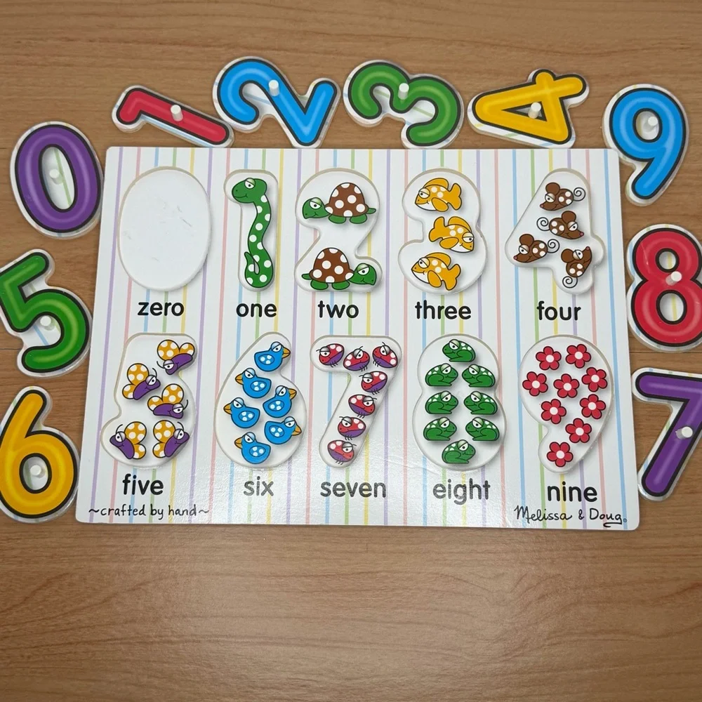 Melissa & Doug Fresh Start Wooden Numbers Peg Puzzle